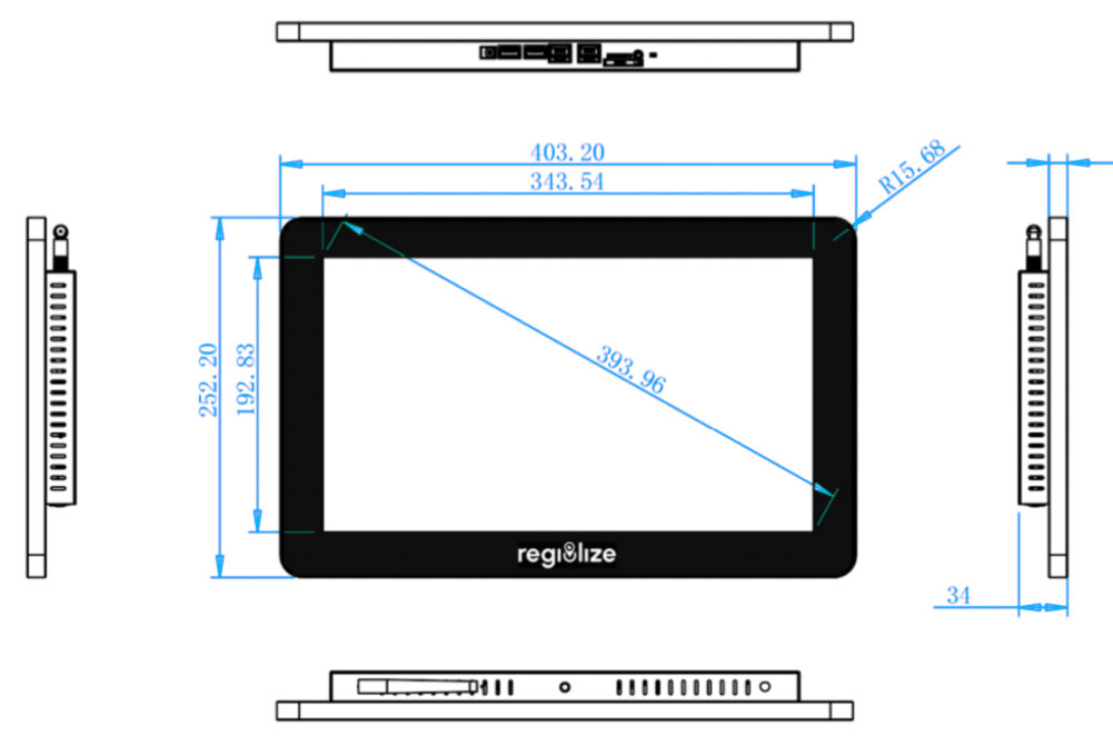 Maße des regiolize Displays